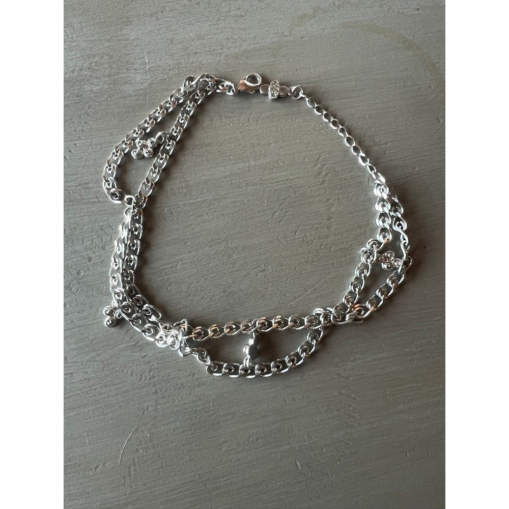Avon SH Necklace Choker 10.5" Silver Multi-Strand Layered Chain Vintage